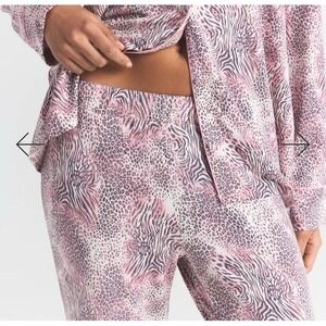 Skims Women Size Medium Sleep L/S Button Up Pajama Set Bloom Mini Multi Animal